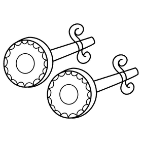 Stud earring black and white clipart