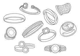 Ring black and white vector