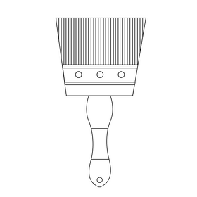 Paint brush drawing black and white clipart