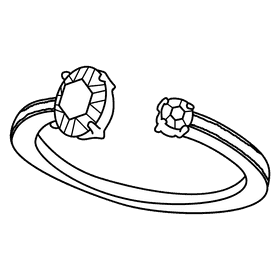 Disconnected ring black and white clipart