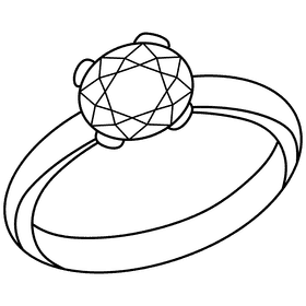 Engagement ring black and white clipart
