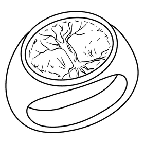 Signet ring black and white clipart