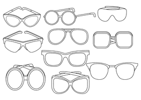 Sunglasses black and white vector