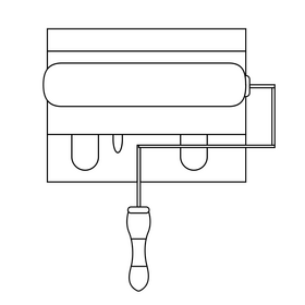 Paint roller drawing black and white clipart