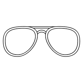 Aviator sunglass black and white clipart