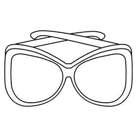 Butterfly sunglass black and white clipart