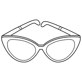 Cat eye sunglass black and white clipart