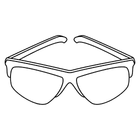 Sport sunglass black and white clipart