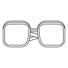 Square sunglass black and white clipart