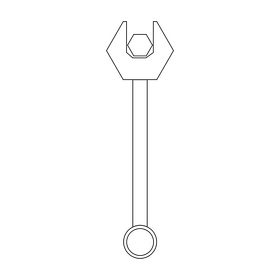 Wrench drawing black and white clipart