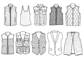 Vest black and white vector