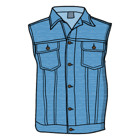 Denim vest clipart