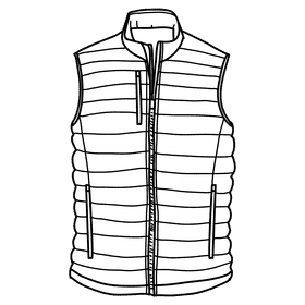 Puffer vest black and white clipart