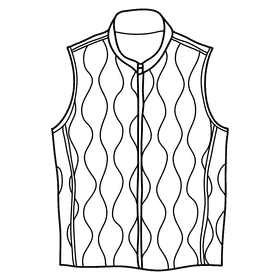 Quilted vest black and white clipart