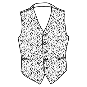 Suit vest black and white clipart