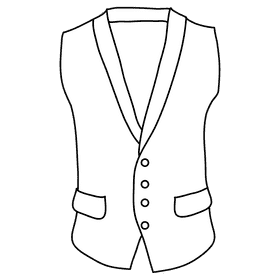 Tuxedo vest black and white clipart