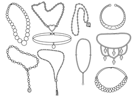 Necklace black and white vector