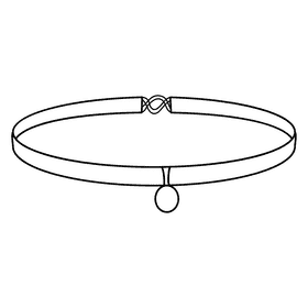 Choker necklace black and white clipart