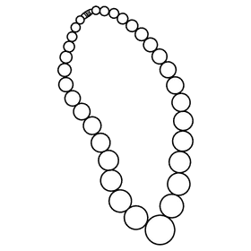 Graduated necklace black and white clipart