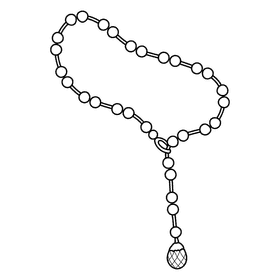 Lariat necklace black and white clipart