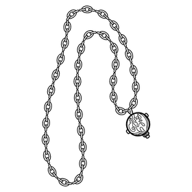 Locket necklace black and white clipart
