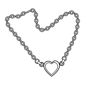 Pendant necklace black and white clipart