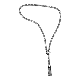 Sautoir necklace black and white clipart