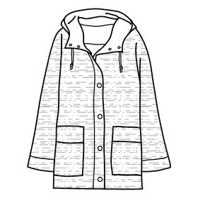 Anorak raincoat black and white clipart