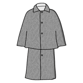 Inverness cape raincoat clipart