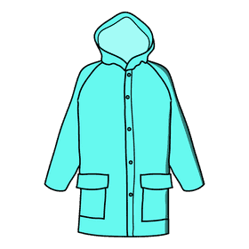 Teal raincoat clipart