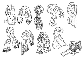 Shawl black and white vector