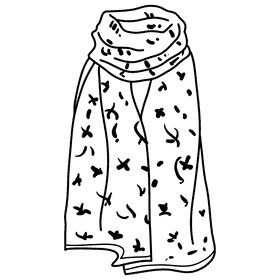 Shawl black and white clipart