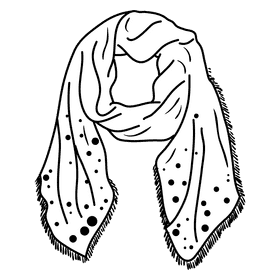 Shawl black and white clipart