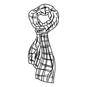 Shawl black and white clipart