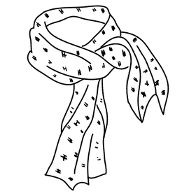 Shawl black and white clipart