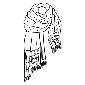 Shawl black and white clipart