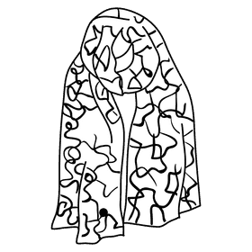 Shawl black and white clipart