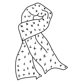 Shawl black and white clipart