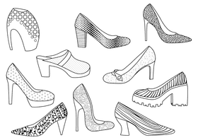 Heels black and white vector