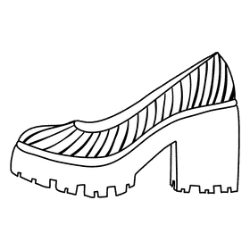 Chunky heel black and white clipart