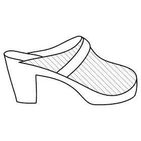 Clogs heel black and white clipart