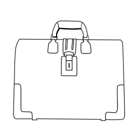 Lawyer briefcase drawing black and white clipart
