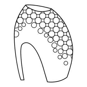 Lobster claw heel black and white clipart
