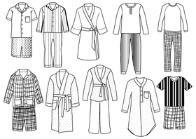 Pajamas black and white vector