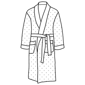 Long robe pajama black and white clipart