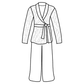Robe pajama black and white clipart