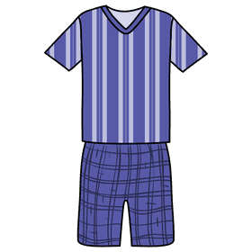 Short sleeve pajama clipart