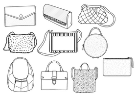 Purse black and white vector