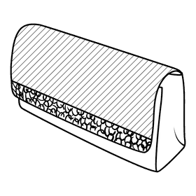 Clutch purse black and white clipart