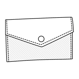 Envelope purse black and white clipart